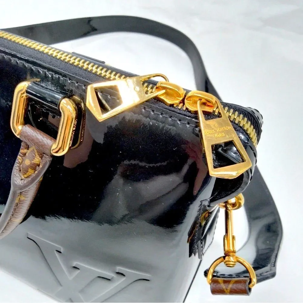 Louis Vuitton LV Handbag M54626 Miroir Black Patent LV Canvas Top Handle Tote - Picture 10 of 16